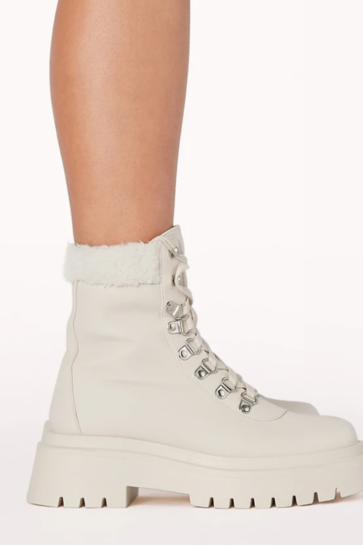 The Ferria Cream Sherling Boot by Billini