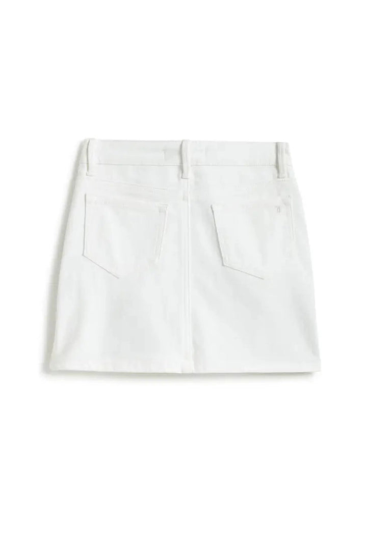 The Girls Patch it Up Cream & White Color Block Mini Skirt
