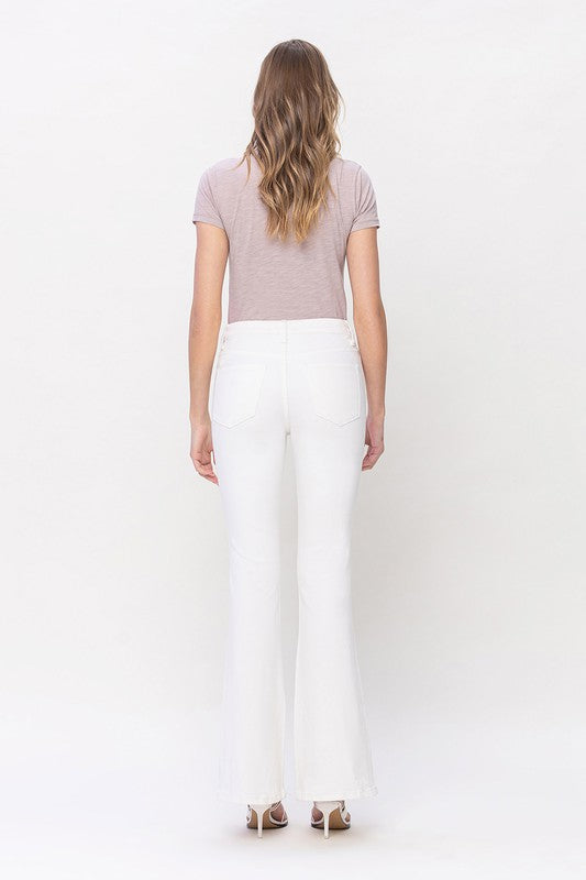 The Stacia Optic White High Rise Flare Jeans