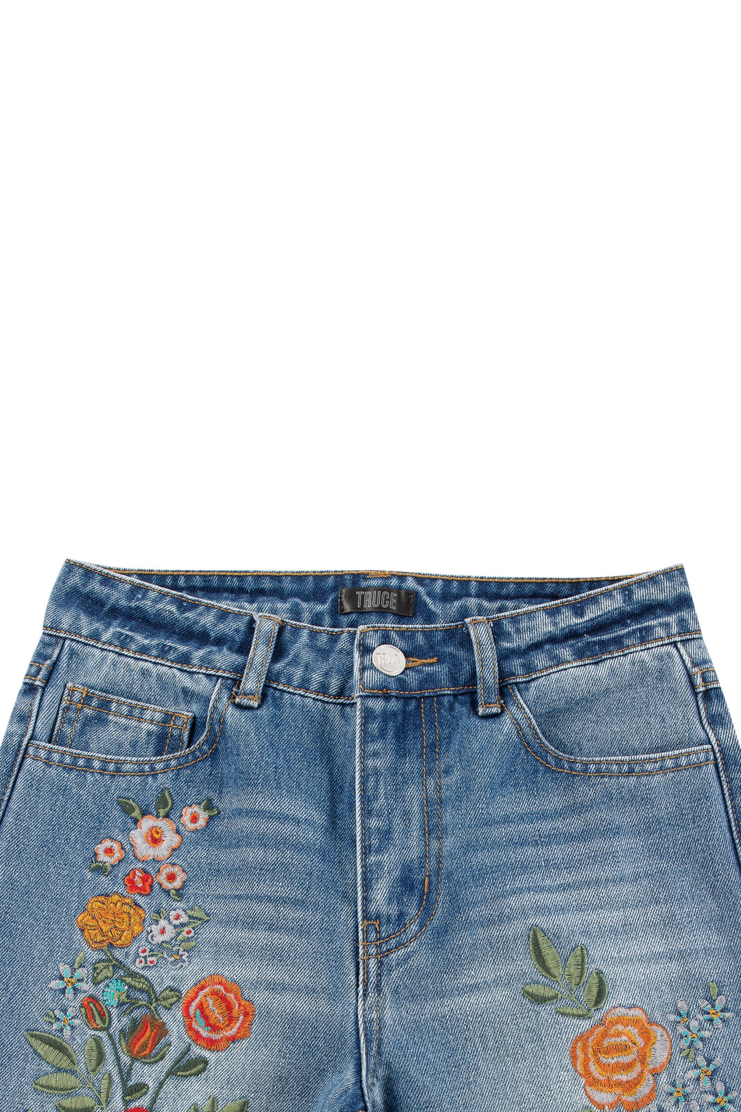 Flower Embroidered Jeans by TRUCE